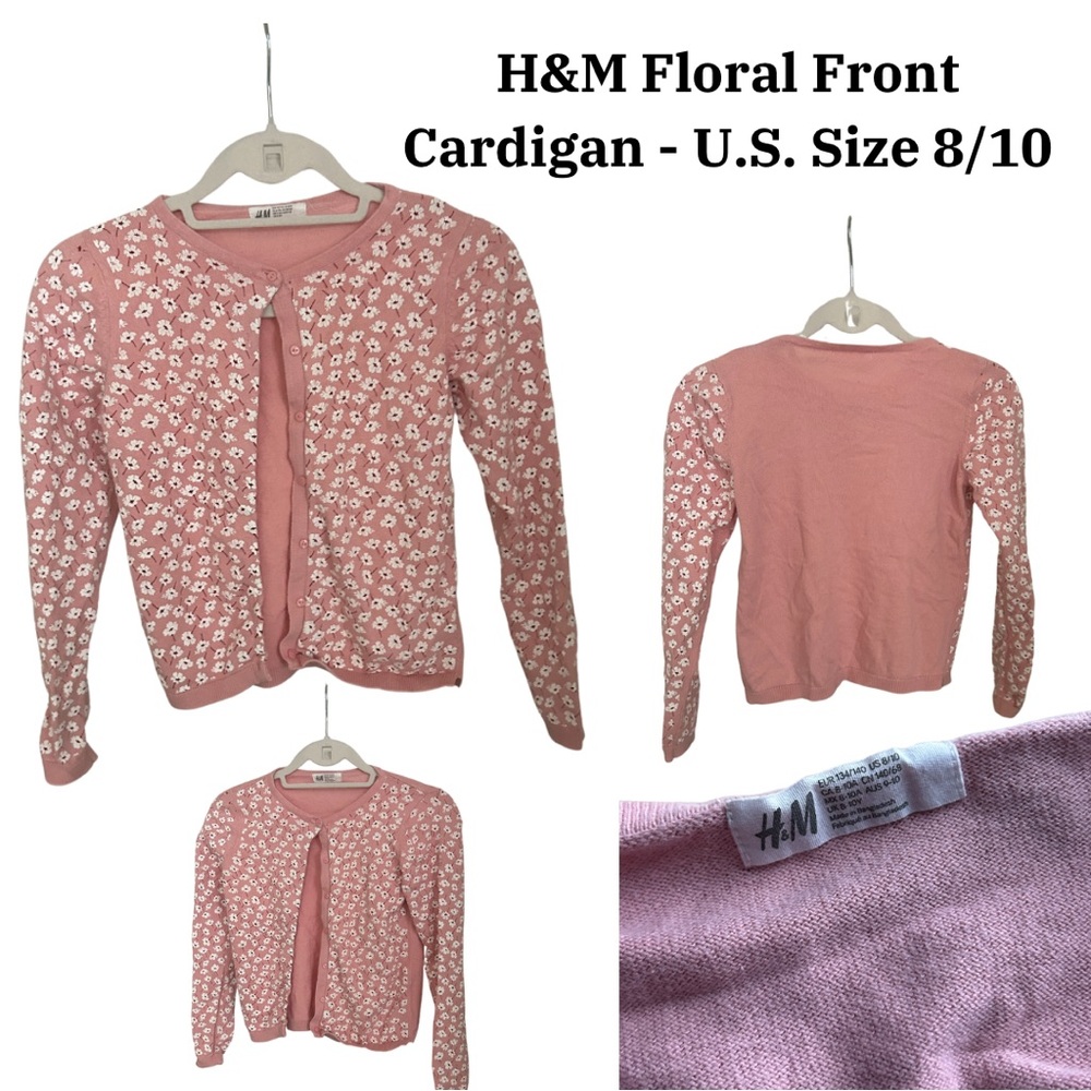 H&M Pink Floral Front Cardigan